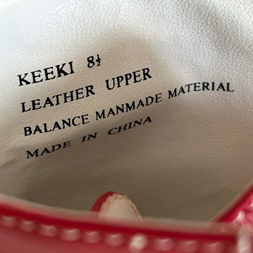 Y2K Steve Madden Kitten Heel High tops size 8.5 Red Leather Boots Streetwear - Picture 10 of 13
